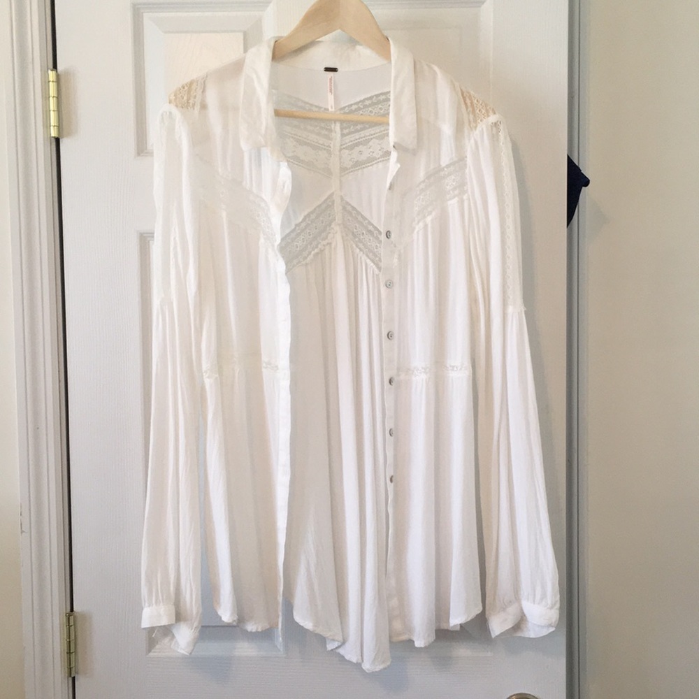 Free people float white shirt